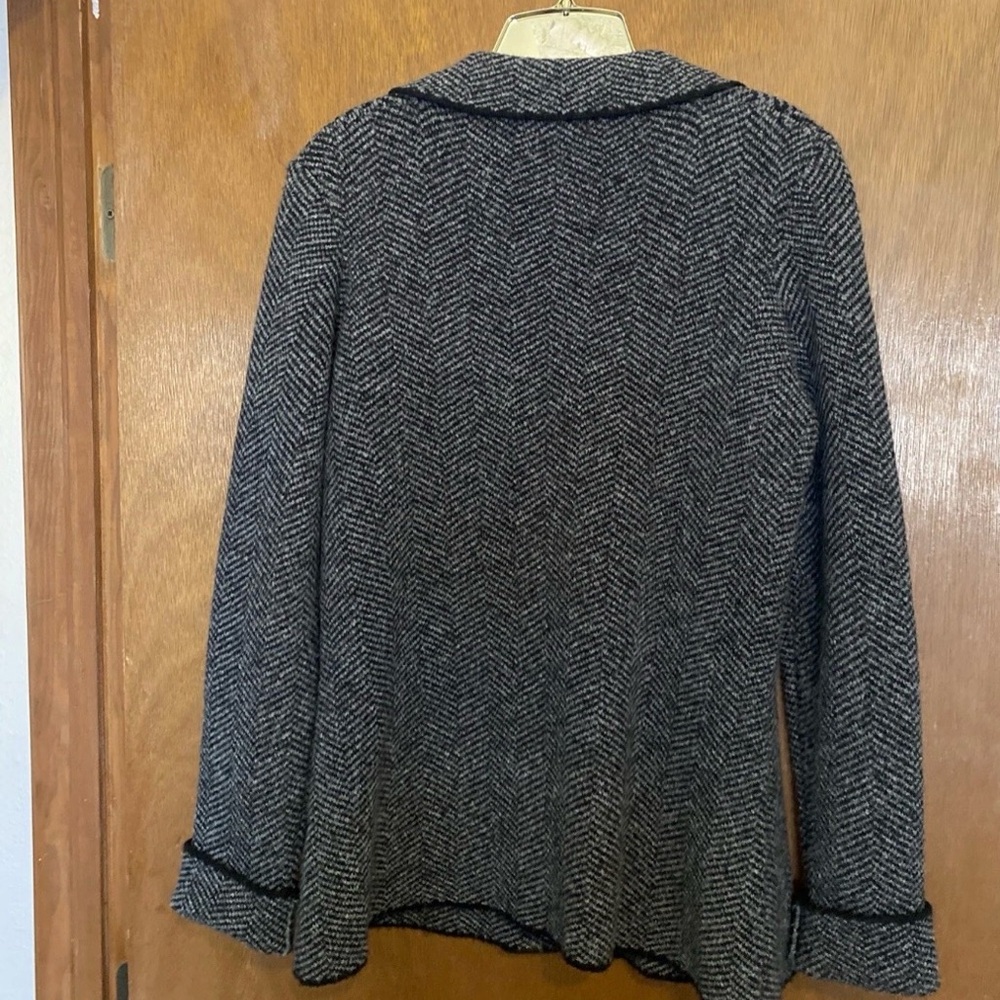 COCOGIO Vintage Italy Gray Wool Blend Blazer Cardigan Sweater Women’s Medium C1 - Picture 4 of 6